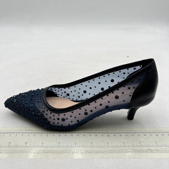 XYD Blue Mesh Heels with Rhinestones - Picture 3 of 9